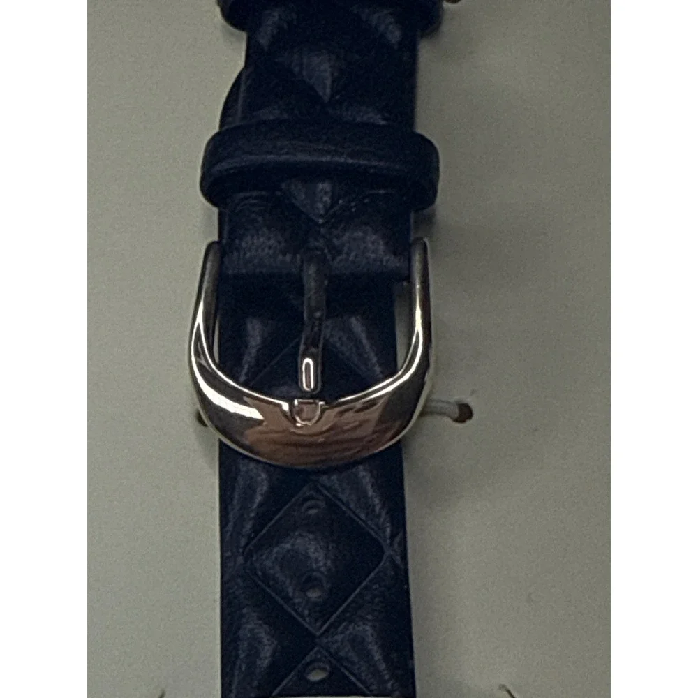 Anne Klein Black Quilted Leather Apple Watch Band 42/44/45mm Ultra 2 Gold Tone